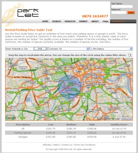 park-let-price-tool screengrab